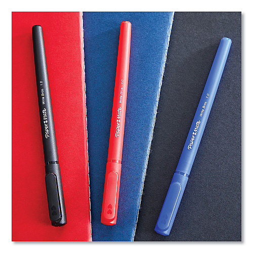 Paper Mate Write Bros. Ballpoint Pen, Stick, Fine 0.8 mm, Blue Ink, Blue Barrel, Dozen 0.8 mm Fine Pen Point - Blue Ink - 12 / Box (2124512)