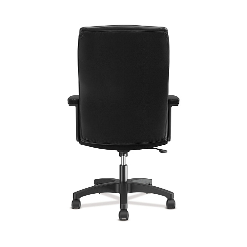 HON HVL151 Executive High-Back Leather Chair, Supports Up to 250 lb, 17.75" to 21.5" Seat Height, Black (VL151SB11)