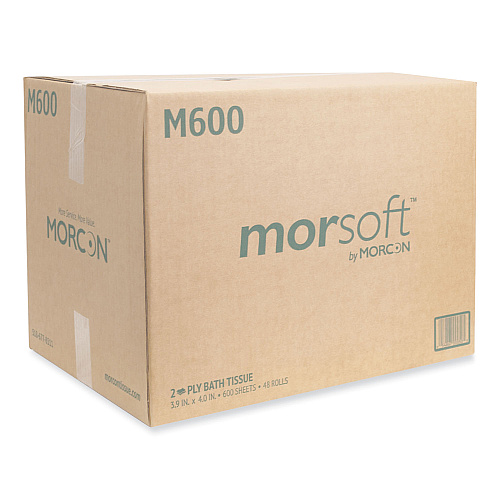 Morsoft&reg; Standard Toilet Paper, 2-Ply, 600 Sheets, 48 Rolls (M600)