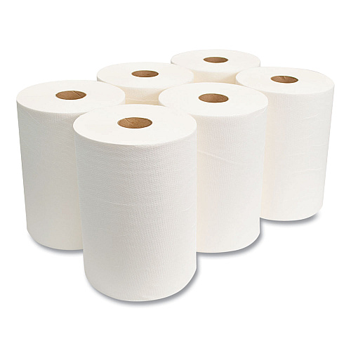 Morcon Paper 10 Inch TAD Roll Towels, 1-Ply, 10" x 500 ft, White, 6 Rolls/Carton (M610)