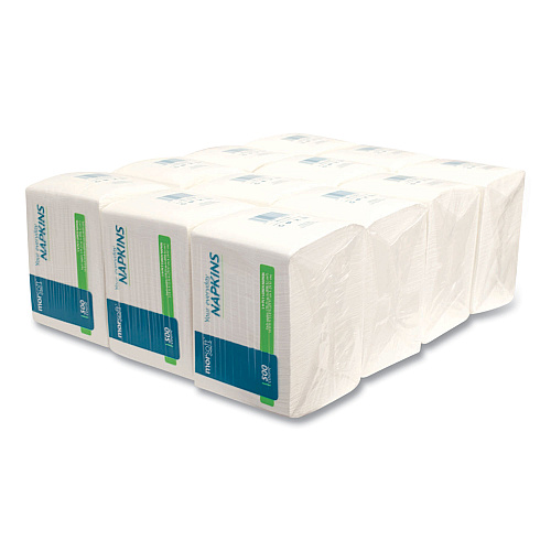 Morcon Paper Morsoft 1/4 Fold Lunch Napkins, 1 Ply, 11.8" x 11.8", White, 6,000/Carton (1250)