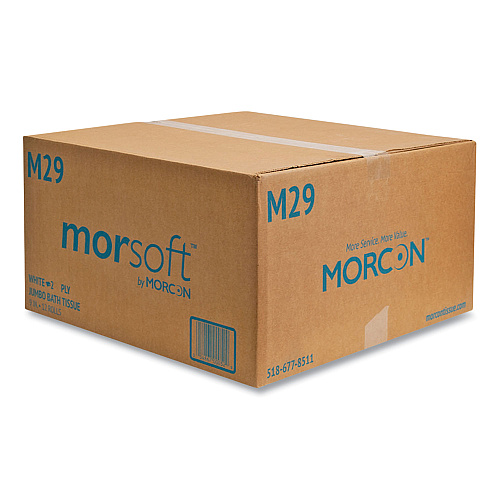 Morcon&reg; Jumbo Roll Toilet Paper, 2-Ply, White, 700-ft., 12 Rolls (29)