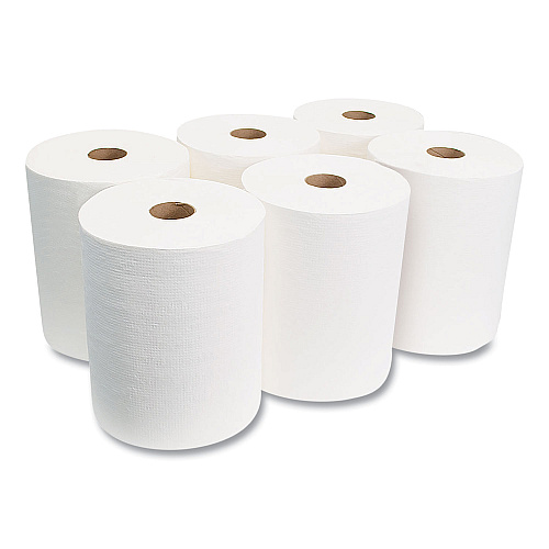 Morcon Paper 10 Inch TAD Roll Towels, 1-Ply, 10" x 700 ft, White, 6 Rolls/Carton (VT8010)