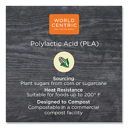 World Centric PLA Rectangular Deli Containers, 16 oz, 4.8 x 5.9 x 2.8, Clear, Plastic, 900/Carton (RDCS16)