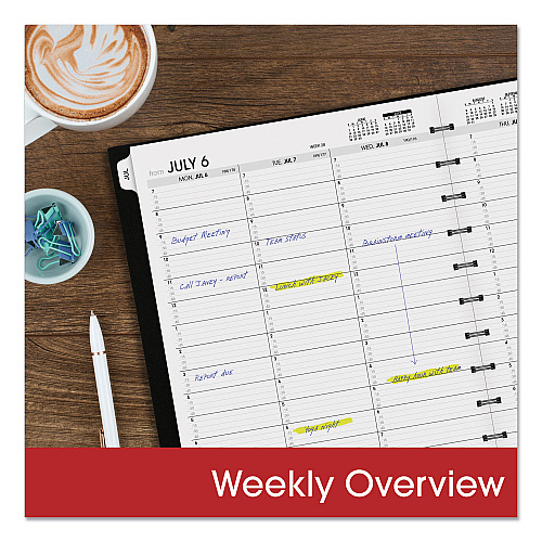 AT-A-GLANCE Move-A-Page Academic Weekly/Monthly Planners, 11 x 9, Black Cover, 12-Month (July to June): 2025 to 2026 (70957E05)
