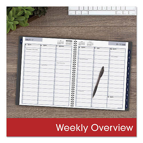 AT-A-GLANCE DayMinder Academic Weekly/Monthly Desktop Planner, 11 x 8.5, Charcoal Cover, 12-Month (July to June): 2025 to 2026 (AYC52045)