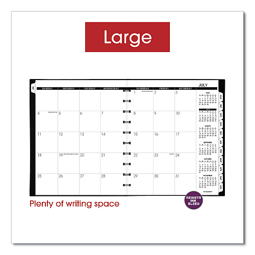 AT-A-GLANCE Move-A-Page Academic Weekly/Monthly Planners, 11 x 9, Black Cover, 12-Month (July to June): 2025 to 2026 (70957E05)
