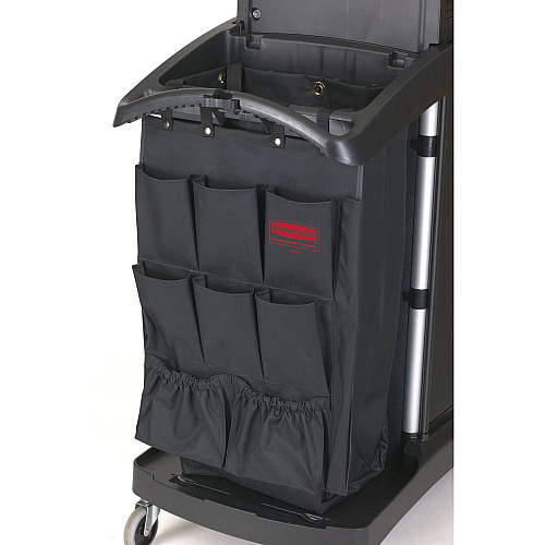 Rubbermaid Commercial Fabric 9-Pocket Cart Organizer, 19.75 x 1.5 x 28, Black (9T9000BLA)