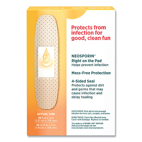BAND-AID Antibiotic Adhesive Bandages, Assorted Sizes, 20/Box (5570)