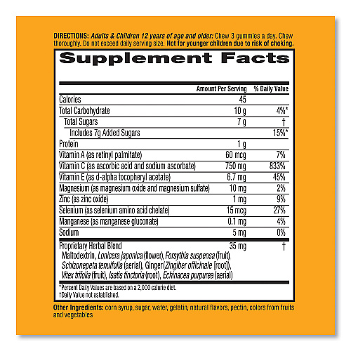 Airborne Immune Support Gummies, Very Berry, 42 Count (90052)