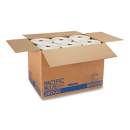 Georgia Pacific Professional Pacific Blue Select Premium Nonperf Paper Towels, 2-Ply, 7.88 x 350 ft, White, 12 Rolls/Carton (28000)