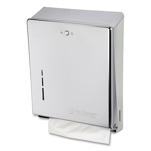 San Jamar C-Fold/Multifold Towel Dispenser, 11.38 x 4 x 14.75, Chrome (T1900XC)