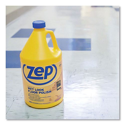 Zep Commercial Wet Look Floor Polish, 1 gal, 4/Carton (ZUWLFF128CT)