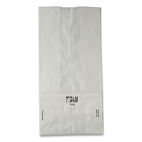 General Grocery Paper Bags, #10 Size, 6.31" x 4.19" x 13.38", White, 500/Bundle (GW10500)