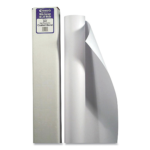 Alliance Wide Format Professional Coated Bond, 2" Core, 24 lb Bond Weight, 24" x 150 ft, Matte White (2201)