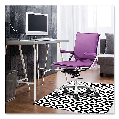 Deflecto FashionMat Chair Mat, Rectangular, 35 x 40, Diamonds (CM3540BD)