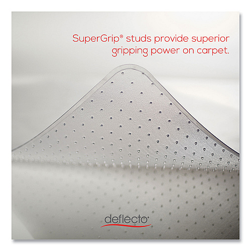 Deflecto Antimicrobial Chair Mat, Medium Pile Carpet, 60 x 46, Rectangular, Clear (CM14442FAM)