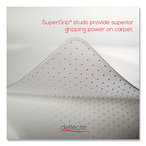Deflecto Antimicrobial Chair Mat, Medium Pile Carpet, 53 x 45, Lipped, Clear (CM14232AM)