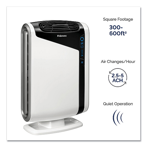 Fellowes AeraMax DX95 Large Room Air Purifier, 600 sq ft Room Capacity, White (9320801)