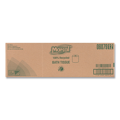 Marcal&reg; Standard Toilet Paper, 2-Ply, White, 330 Sheets, 48 Rolls (6079)