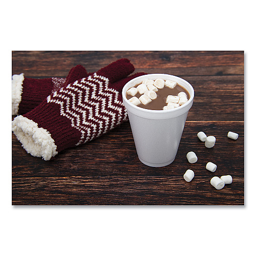 Dart Foam Drink Cups, 12 oz, Squat, White, 1,000/Carton (12J16)