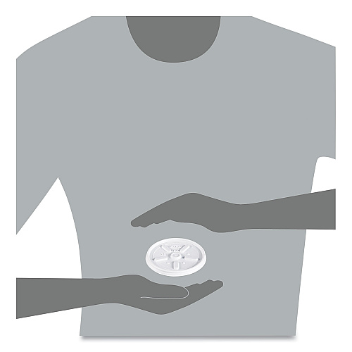 Dart Plastic Lids for Foam Cups, Bowls and Containers, Vented, Fits 6-14 oz, White, 100/Pack, 10 Packs/Carton (12JL)
