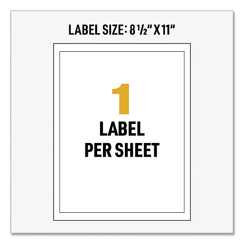 Avery UltraDuty GHS Chemical Waterproof and UV Resistant Labels, 8.5 x 11, White, 500/Pack (60507)