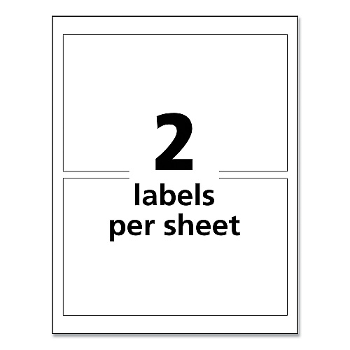 Avery UltraDuty GHS Chemical Waterproof and UV Resistant Labels, 4.75 x 7.75, White, 2/Sheet, 50 Sheets/Pack (60522)