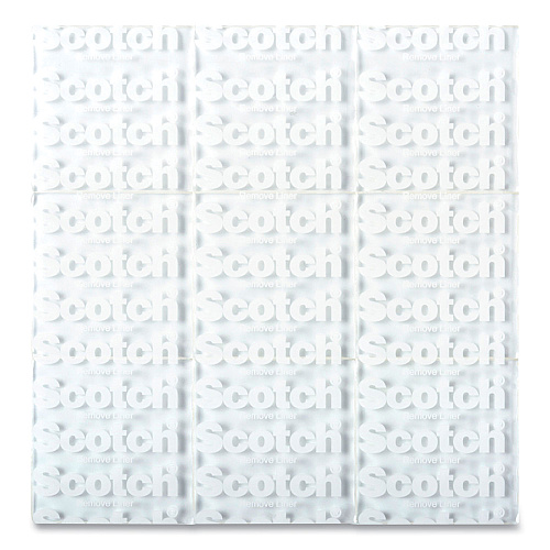 Scotch Restickable Mounting Tabs, Removable, Repositionable, Holds Up to 1 lb (4 Tabs), 1 x 1, Clear, 18/Pack (R100)