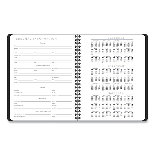 AT-A-GLANCE Contemporary Lite Weekly/Monthly Planner, 8.75 x 7, Black Simulated Leather Cover, 12-Month (Jan to Dec): 2026 (7054XL05)