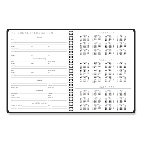 AT-A-GLANCE Contemporary Lite Weekly/Monthly Planner, 11 x 8.25, Black Simulated Leather Cover, 12-Month (Jan to Dec): 2026 (7095XL05)