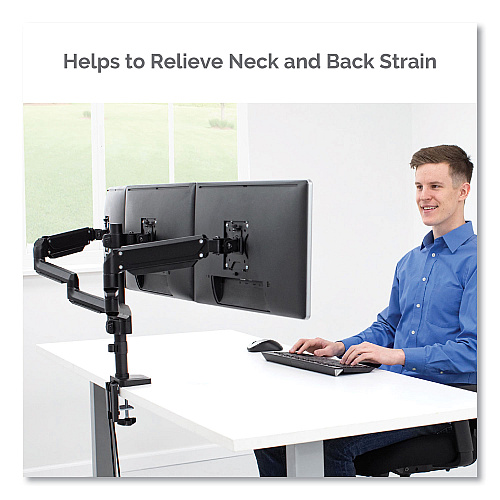 Fellowes Platinum Series Triple Monitor Arm for 27" Monitors, 360 deg Rotation, +85/-20 deg Tilt, 360 deg Pan, Black, Supports 20 lb (8042601)