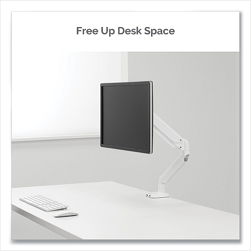 Fellowes Platinum Series Single Monitor Arm, For 27" Monitors, 360 deg Rotation, 45 deg Tilt, 180 deg Pan, White, Supports 20 lb Height Adjustable - 1 Display(s) Supported - 32" to 40" Screen Support - 17.64 lb Load Capacity - 75 x 75, 100 x 100 (8056201)