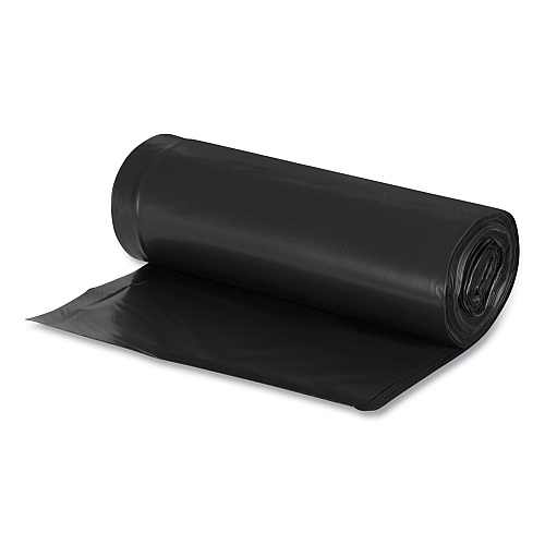 Earthsense Linear Low Density Recycled Can Liners, 60 gal, 1.25 mil, 38" x 58", Black, 10 Bags/Roll, 10 Rolls/Carton (RNW6050)
