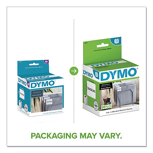 DYMO LabelWriter Multipurpose Labels, 2" x 2.31", White, 250 Labels/Roll (30370)
