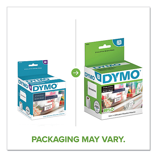 DYMO LW Multipurpose Labels, 2.75" x 2.12", White, 320 Labels/Roll (30324)