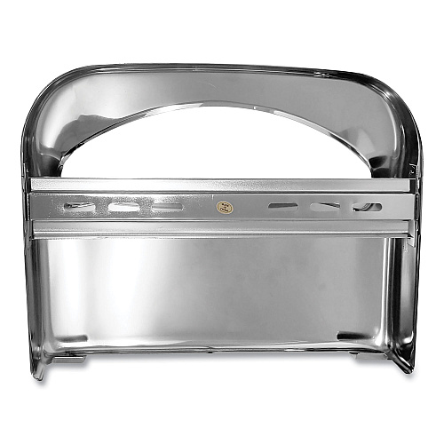 Boardwalk&reg; Toilet Seat Cover Dispenser, Steel, Chrome, Half-Fold (BWKKD200)