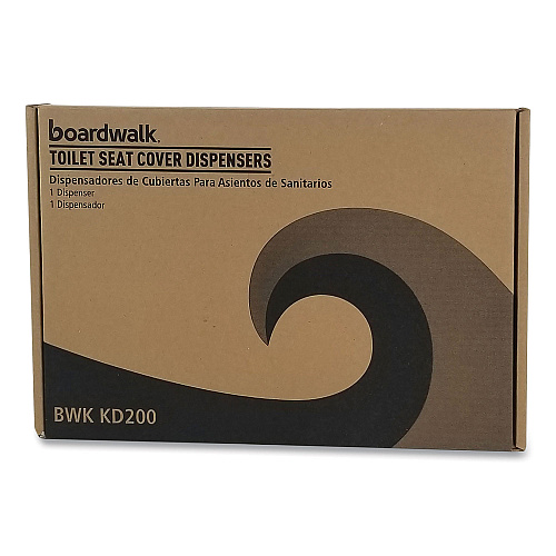 Boardwalk&reg; Toilet Seat Cover Dispenser, Steel, Chrome, Half-Fold (BWKKD200)
