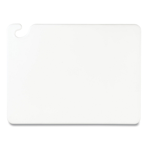 San Jamar Cut-N-Carry Color Cutting Boards, Plastic, 20 x 15 x 0.5, White (CB152012WH)