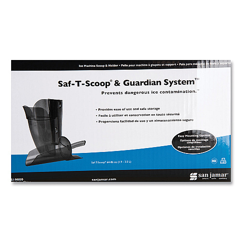 San Jamar Saf-T-Scoop and Guardian System for Ice Machines, 64-86 oz, Transparent Blue (SI9000)