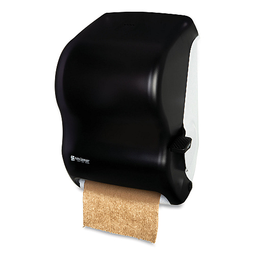 San Jamar Lever Roll Towel Dispenser, Classic, 12.94 x 9.25 x 16.5, Transparent Black Pearl (T1100TBK)