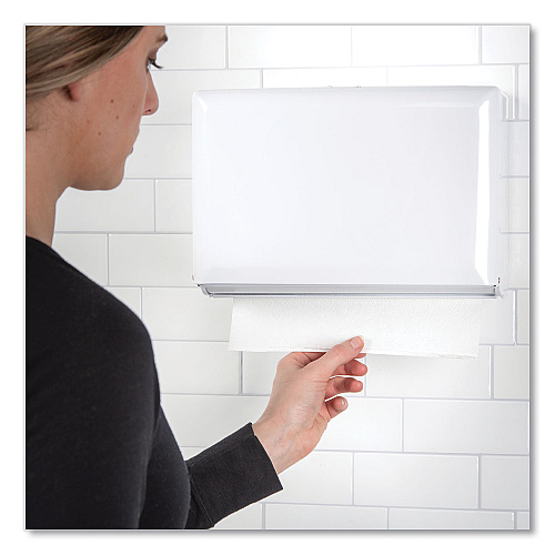 San Jamar Singlefold Paper Towel Dispenser, 10.75 x 6 x 7.5, White (T1800WH)