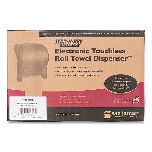 San Jamar Tear-N-Dry Essence Automatic Dispenser, Classic, 11.75 x 9.13 x 14.44, Black Pearl (T8000TBK)