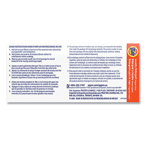 Tide&reg; Laundry Detergent Powder, Original Scent, 5.7 oz. Box, 14 Boxes (51042)