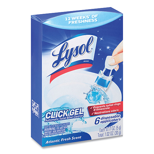 Lysol&reg; Click Gel Automatic Toilet Bowl Cleaner, Ocean Fresh, 6/Box, 4 Boxes/Carton (89059CT)