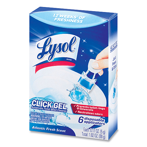 Lysol&reg; Click Gel Automatic Toilet Bowl Cleaner, Ocean Fresh, 6/Box, 4 Boxes/Carton (89059CT)