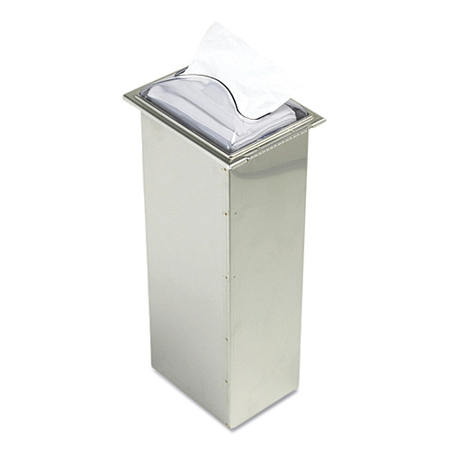 San Jamar In-Counter Napkin Dispenser, 7 x 5.5 x 19.63, Clear/Stainless Steel (H2003CLSS)
