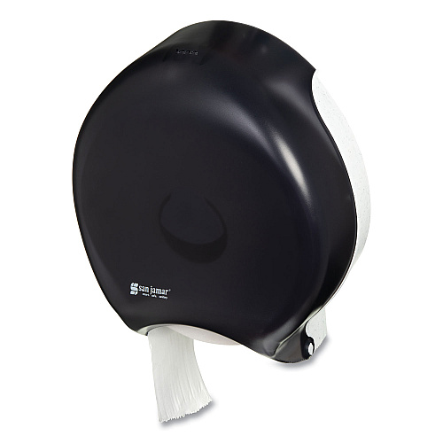 San Jamar Single 12" JBT Bath Tissue Dispenser, Classic, 1 Roll, 12.9 x 5.63 x 14.88, Transparent Black Pearl (R6000TBK)