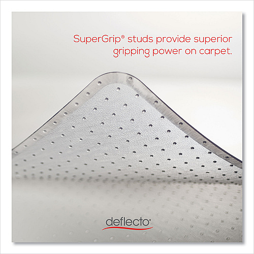 Deflecto ExecuMat All Day Use Chair Mat for High Pile Carpet, 46 x 60, Rectangular, Clear (CM17443F)