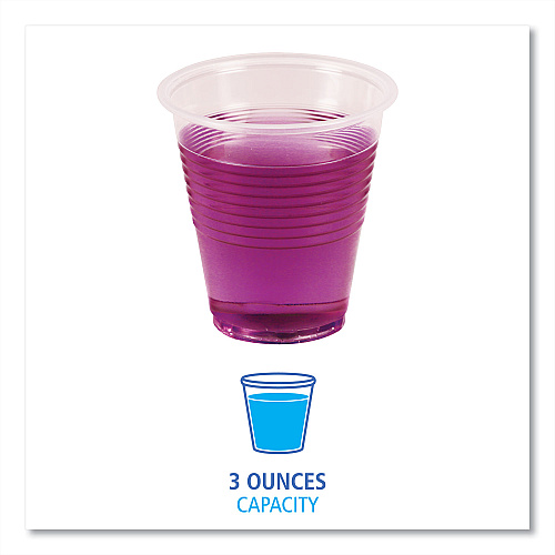 Boardwalk&reg; Translucent Plastic Cold Cups, 3oz, 125/Pack (BWKTRANSCUP3PK)